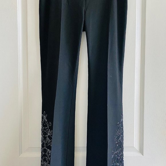 KAREN KANE | Black Flare Sequin Pants | Color: Black | Size: 10 - Picture 1 of 8